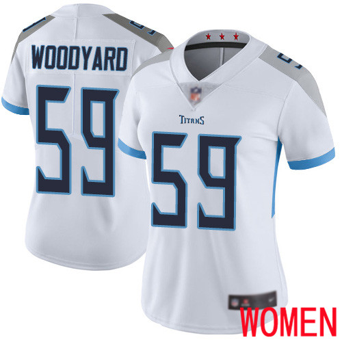 Tennessee Titans Limited White Women Wesley Woodyard Road Jersey NFL Football #59 Vapor Untouchable->women nfl jersey->Women Jersey
